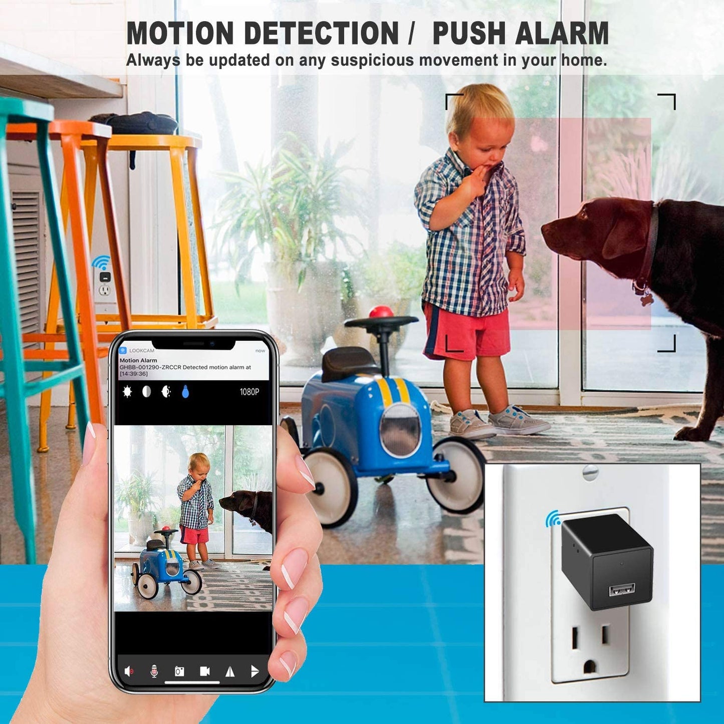 WIFI- 1080P Mini Charger USB Camera